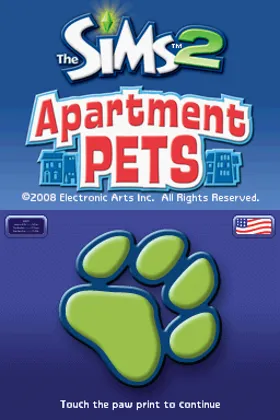 Sims 2, The - Apartment Pets (USA) (En,Fr,De,Es,It,Nl) screen shot title